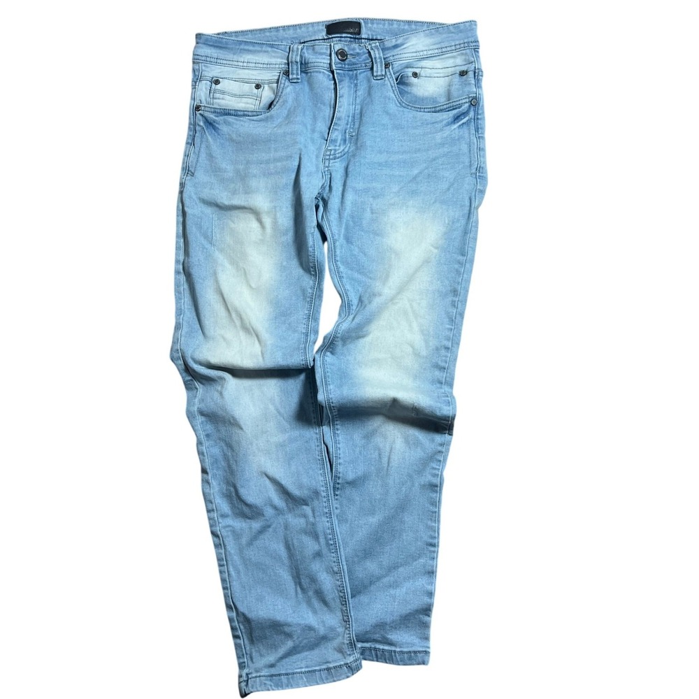 Steve's Jeans Mens Straight Leg Light Wash Stretch Denim 30/30 Light Blue